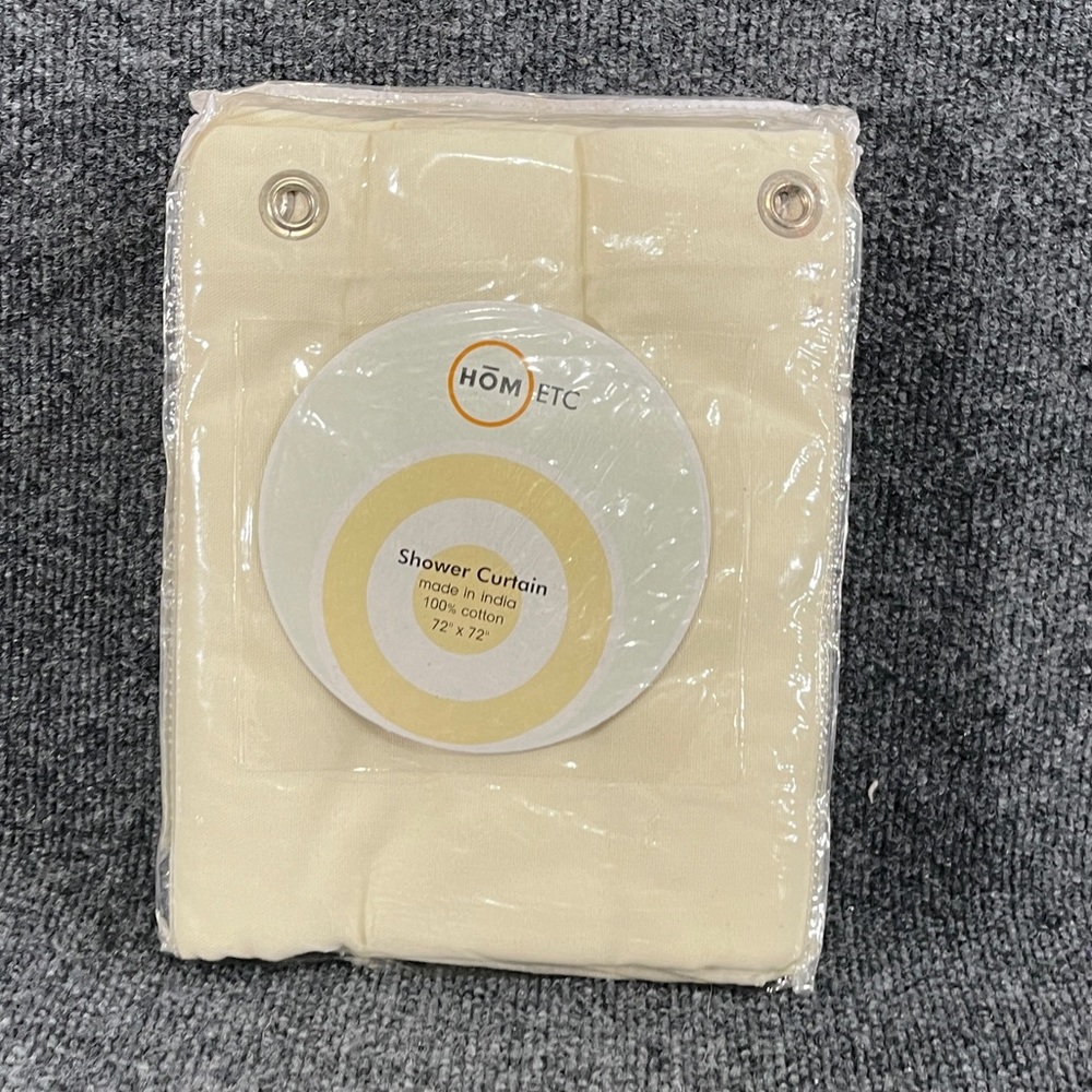 *NWT HOM ETC Beige 100% Cotton Shower Curtain - Picture 5 of 7